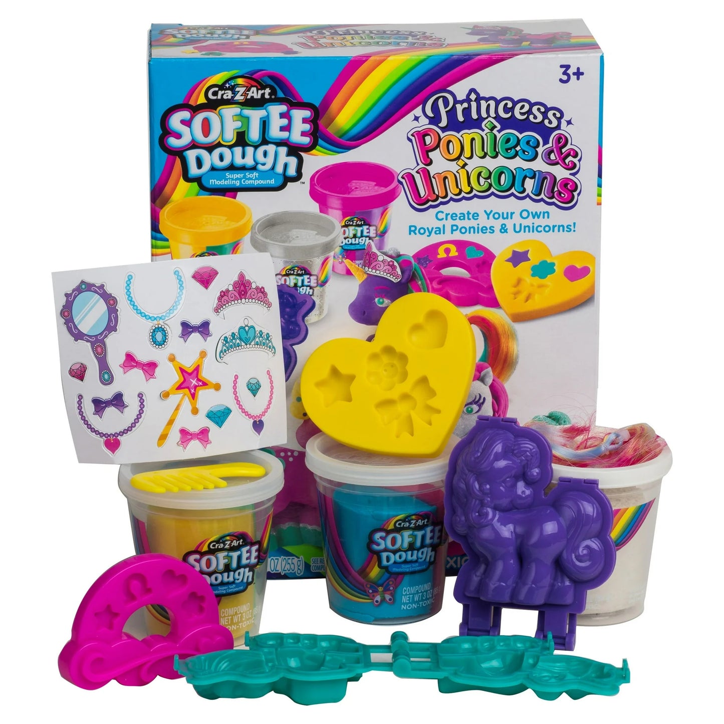 Softee Dough Cra-Z-Art Pony y Unicornio 1 Kit de Masa Multicolor, para Niños de 3 Años en Adelante