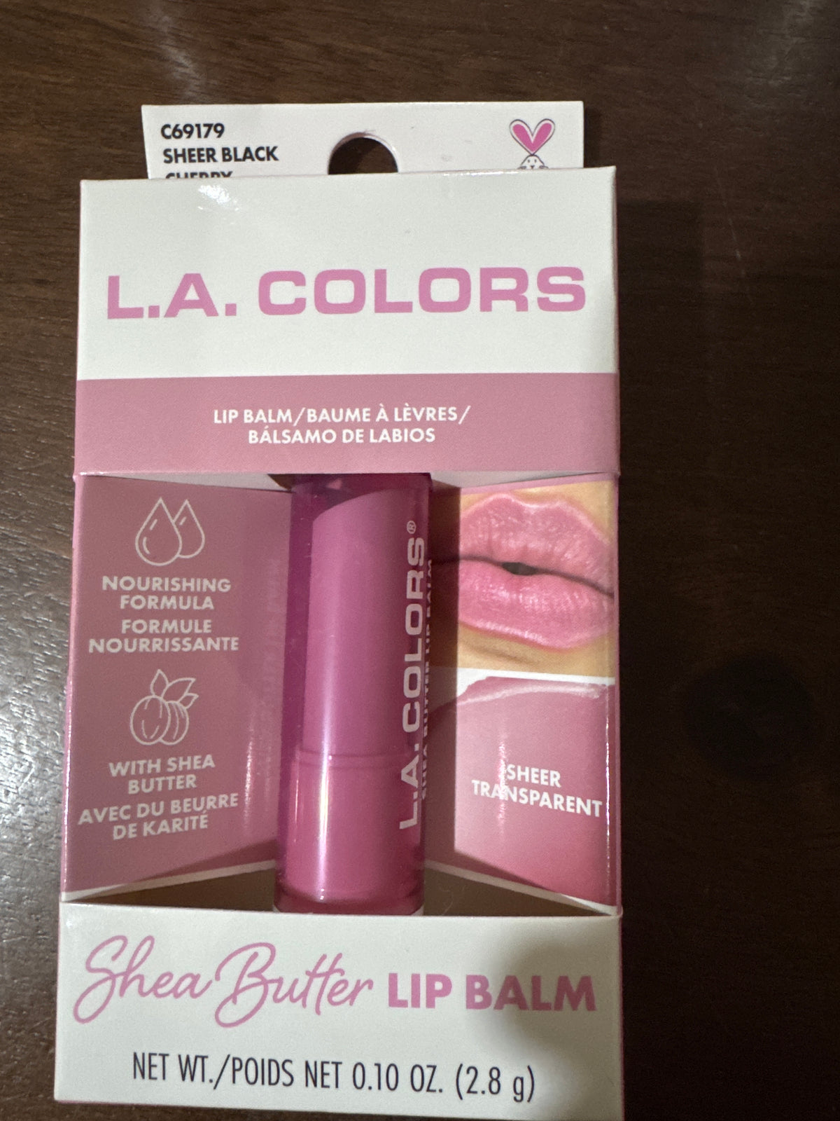 LA Colors Shea Butter Lip Balm Sheer Black Cherry