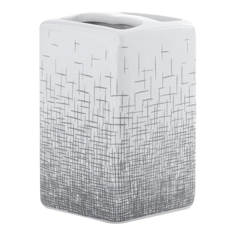 Mainstays Juego de Accesorios de Baño y Cortina de Ducha de Poliéster/cerámica de 17 Piezas, Gris