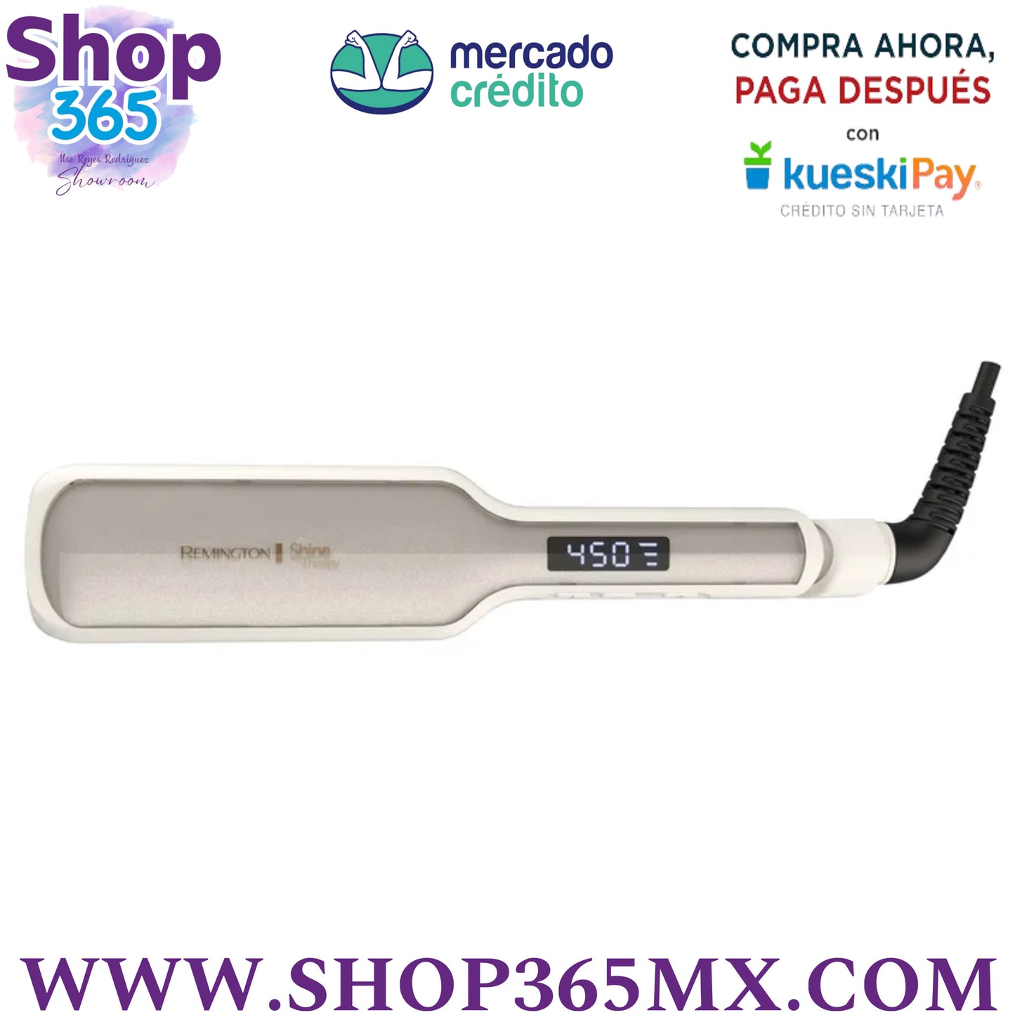 REMINGTON SHINE THERAPY Plancha de Pelo de 2 Pulg Plancha Infundida con Aceite de Argán y Queratina