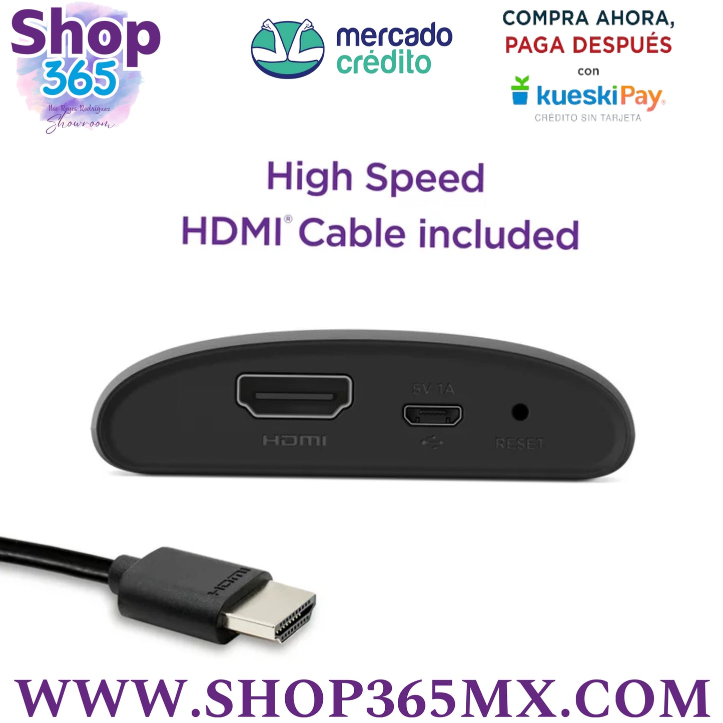 Express Roku Dispositivo de Transmision HD con Cable HDMI de Alta Velocidad Control Remoto Estandar sin Controles de TV y WiFi Rapido