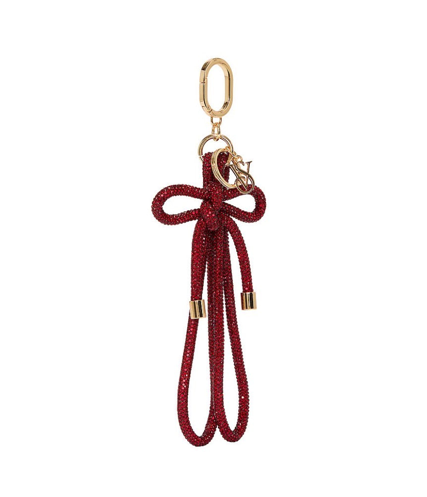Secret Knotted Shine Wristlet Strap Keychain Red Lacquer Llavero Rojo con Pedrería