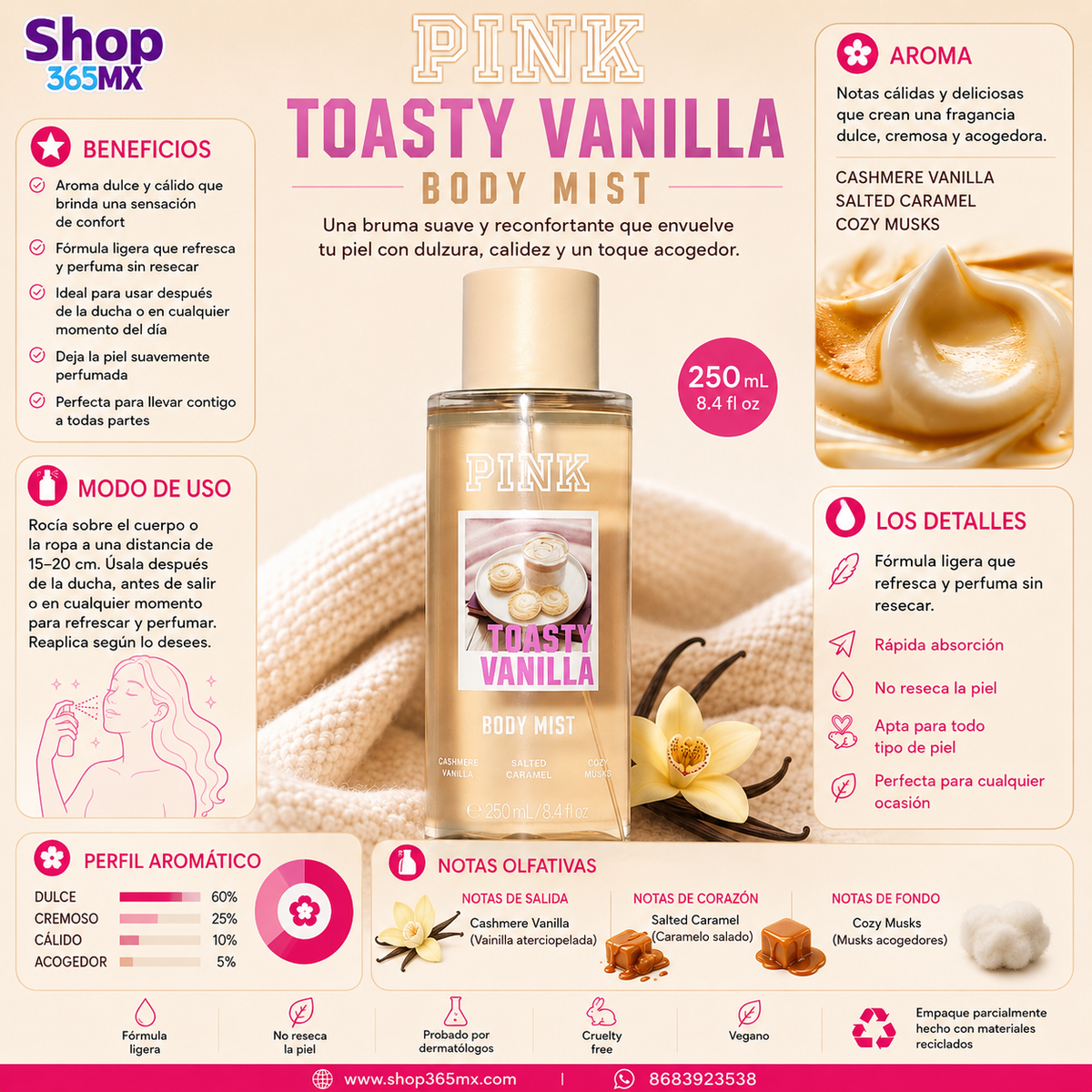 PINK Toasty Vanilla Body Mist 250 ml – Victoria’s Secret