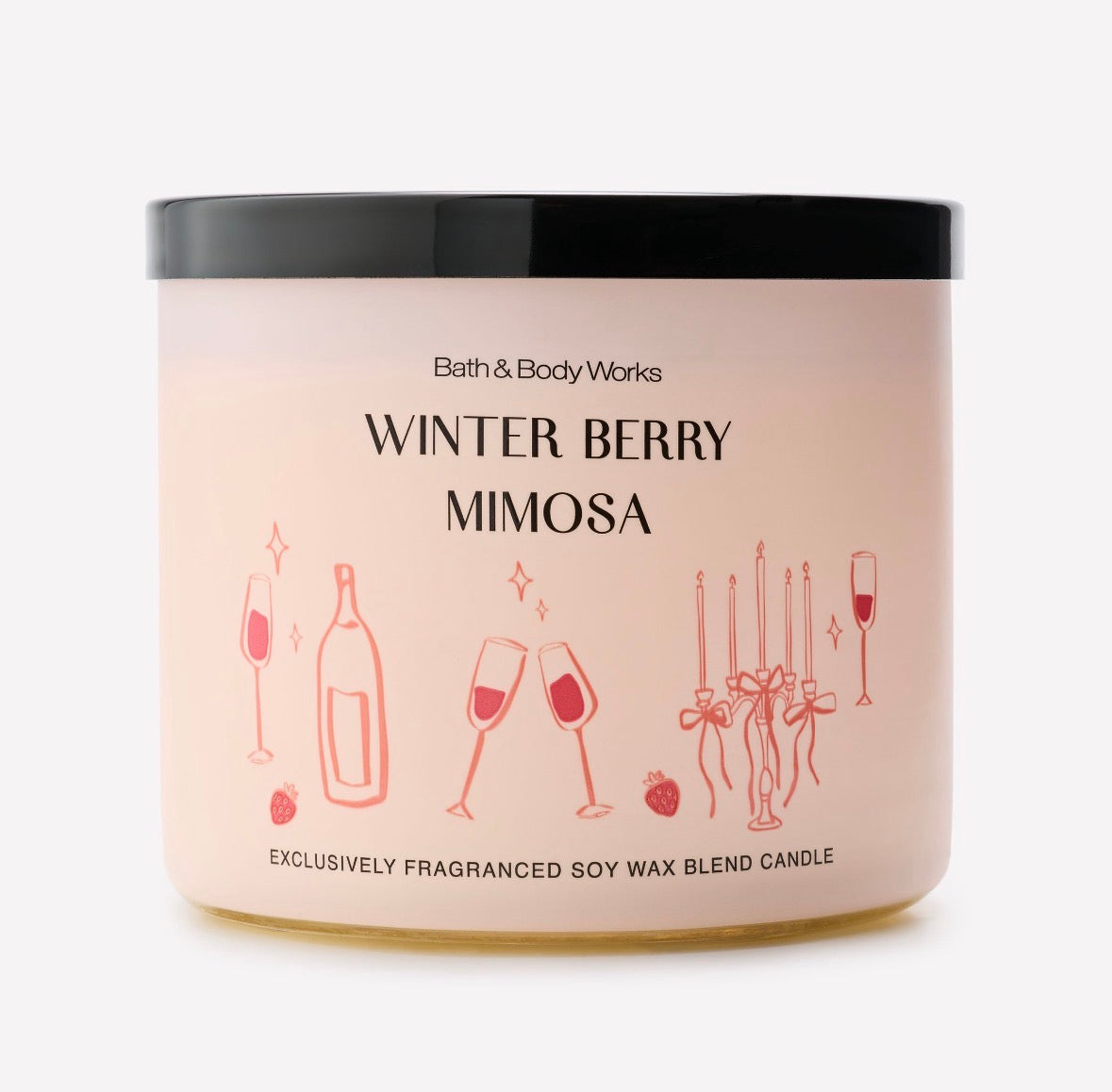 Bath & Body Works Winter Berry Mimosa – Vela Aromática de 3 Mechas