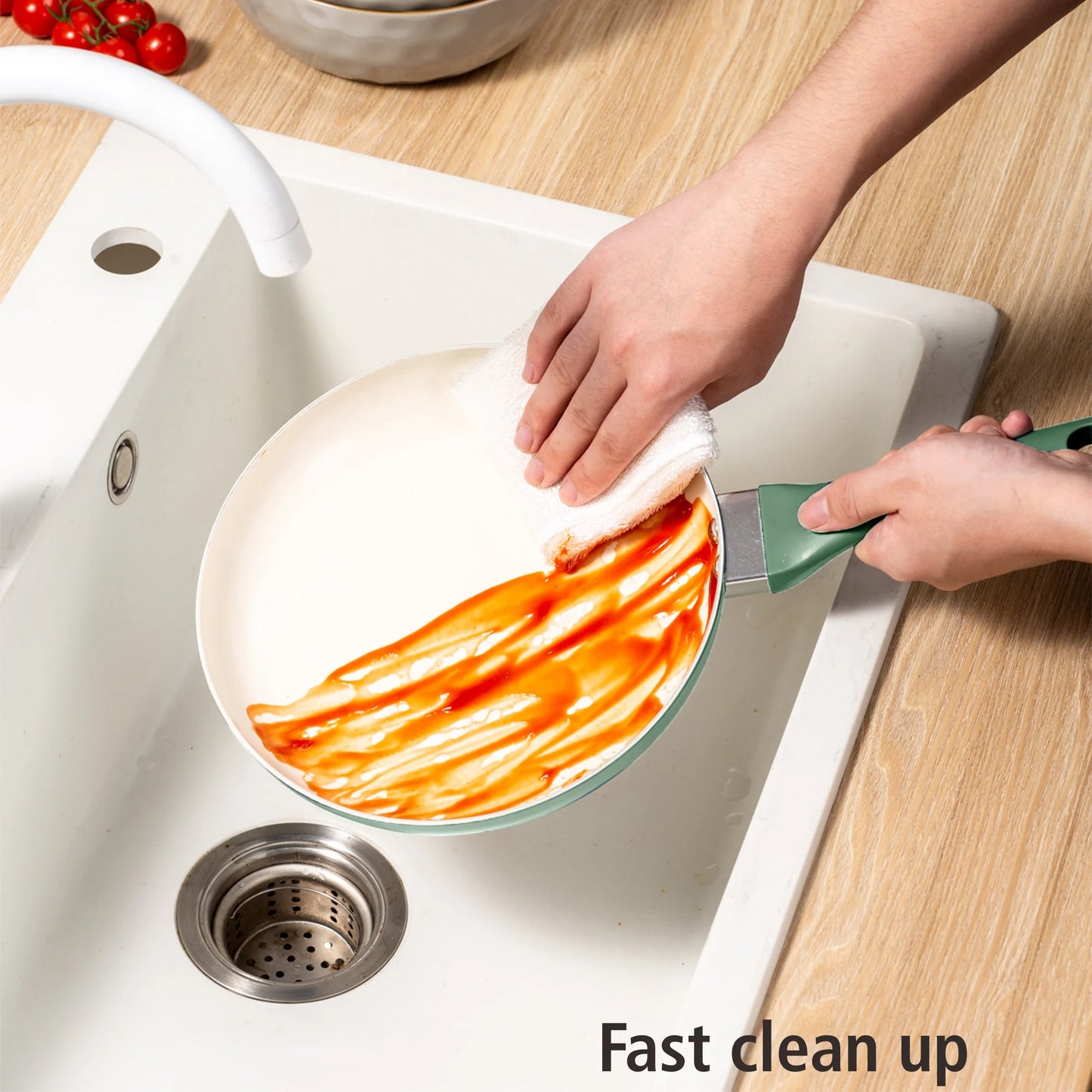 Mainstays Batería de Cocina de Aluminio Cerámico 12 Piezas Verde Antiadherente