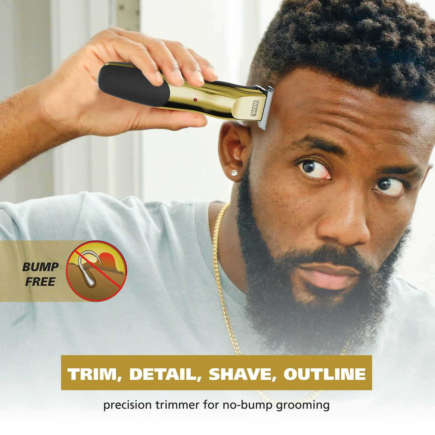 Wahl T-Pro Plus, USB Rechargeable Battery Trimmer, Gold with Rubber Grips - 3028171