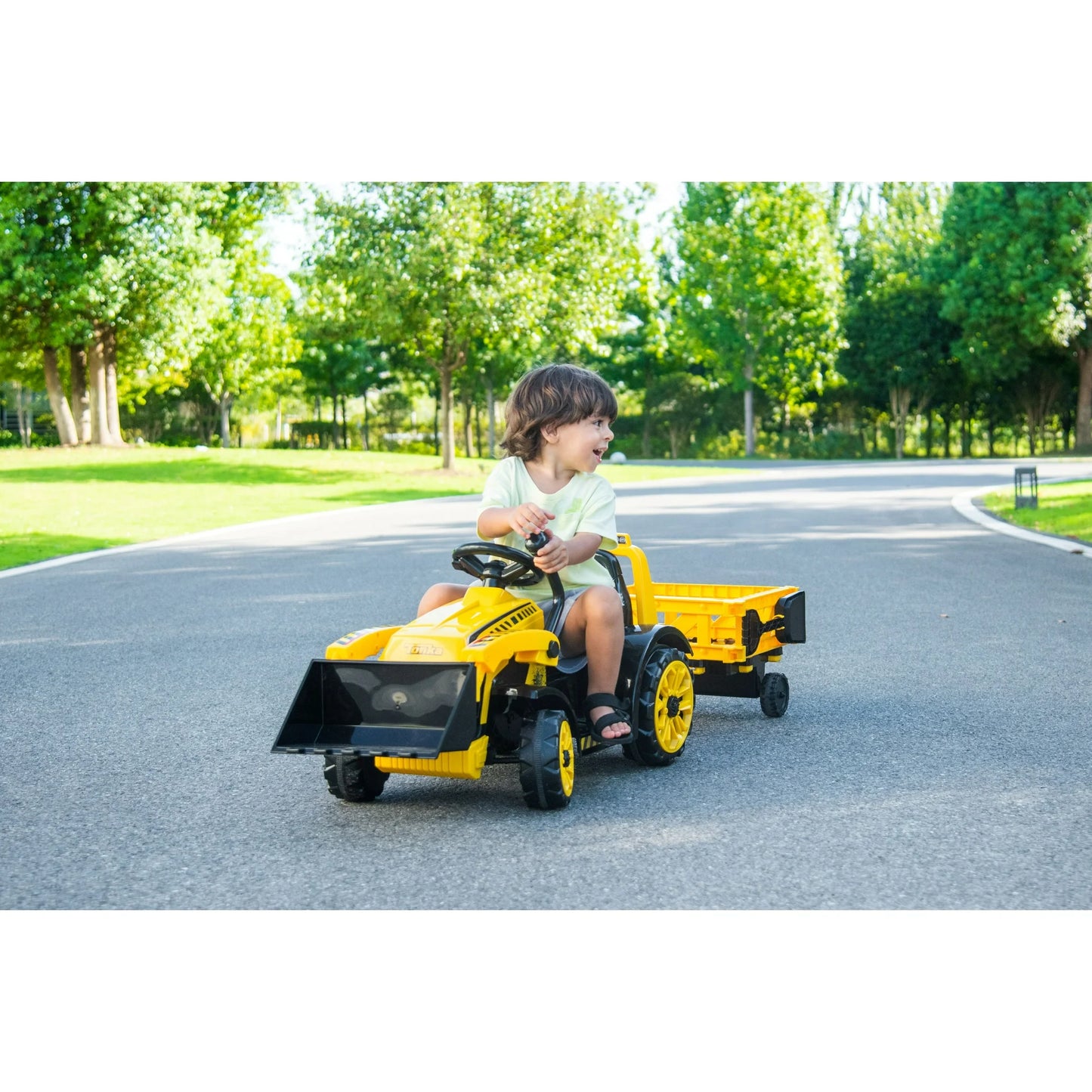 El Mejor Correpasillos para Montar en Autos Tonka 6V con Remolque y Cargador de Trabajo para Niños