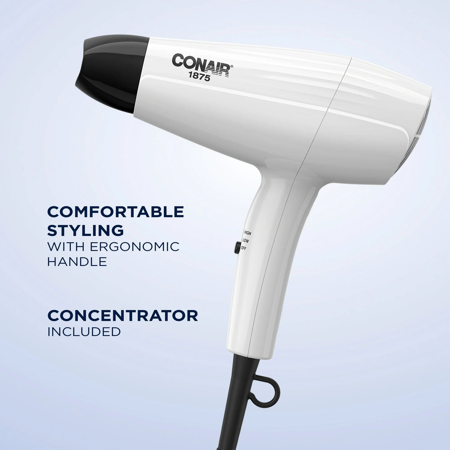 Conair Secador Mid-Size de 1875 Vatios para un Secado y Peinado Potentes