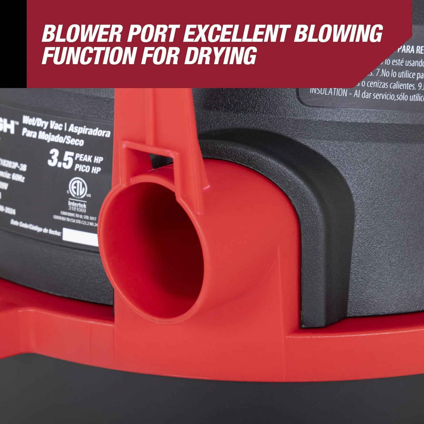 Hyper Tough Aspiradora en Seco y Húmedo de 3,5 HP y 3 Galones para el Hogar, el Automóvil, el Garaje y el Taller
