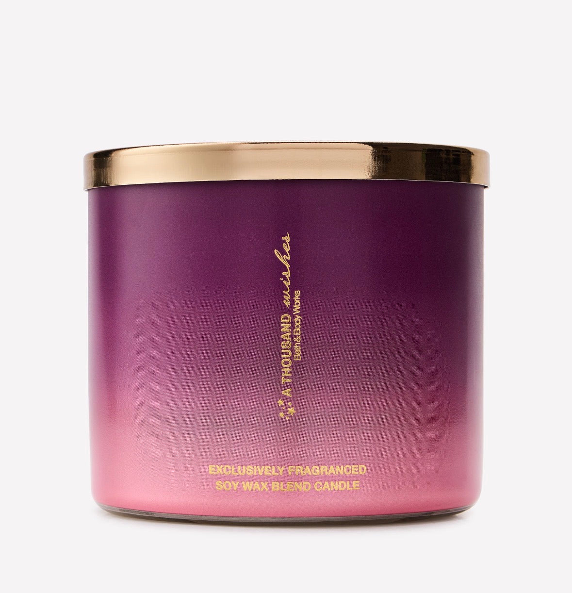 Bath & Body Works A Thousand Wishes – Vela Aromática de 3 Mechas Edición Morada con Tapa Dorada