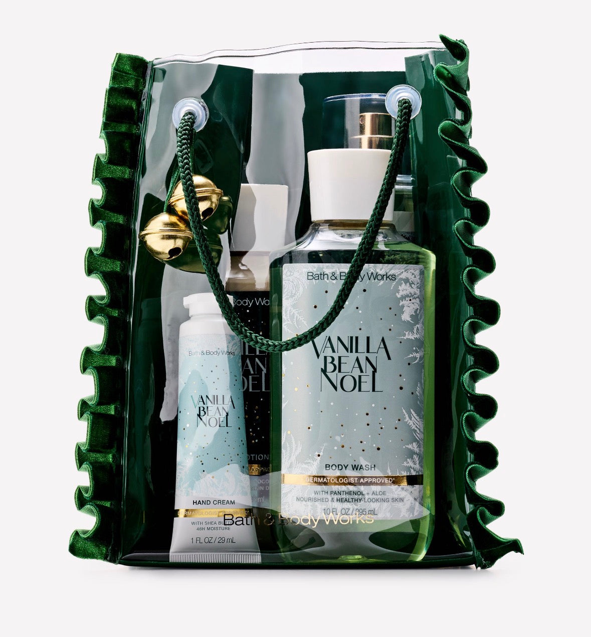 Bath & Body Works Vanilla Bean Noel Set de Regalo con Mist, Loción, Body Wash y Crema de Manos