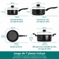 Mainstays Juego de utensilios de cocina antiadherentes de 7 piezas, color negro