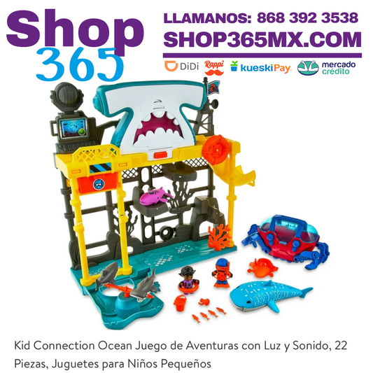 Kid Connection Ocean Juego de Aventuras con Luz y Sonido, 22 Piezas, Juguetes para Niños Pequeños