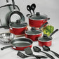 Juego de utensilios de cocina antiadherentes Tramontina Primaware de 18 piezas, rojo