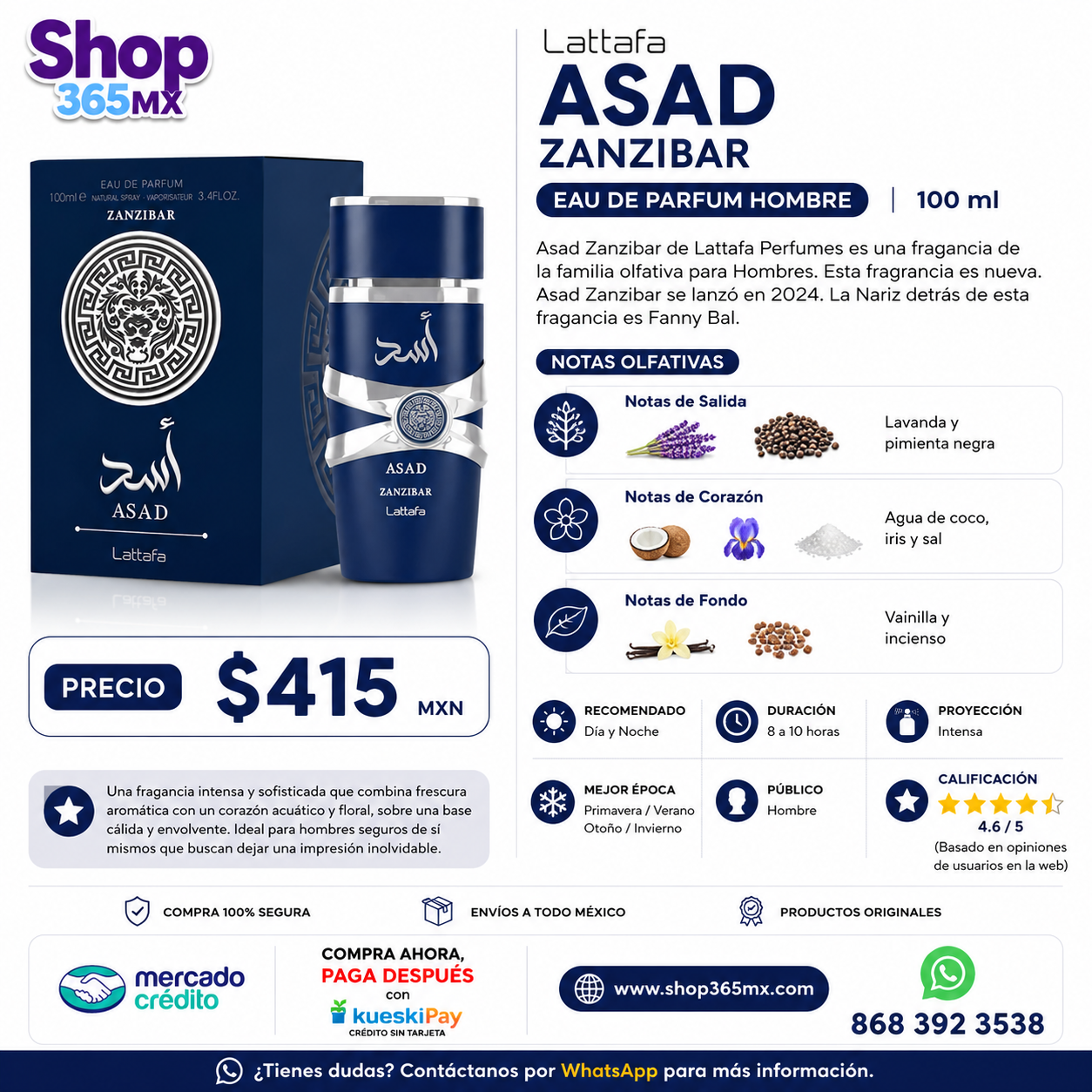 LATTAFA Asad Zanzíbar EDP H 100ML