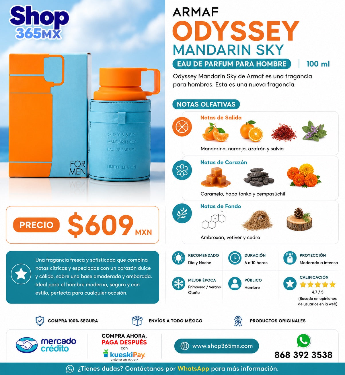 ARMAF Odyssey Mandarín Sky EDP H 100ML