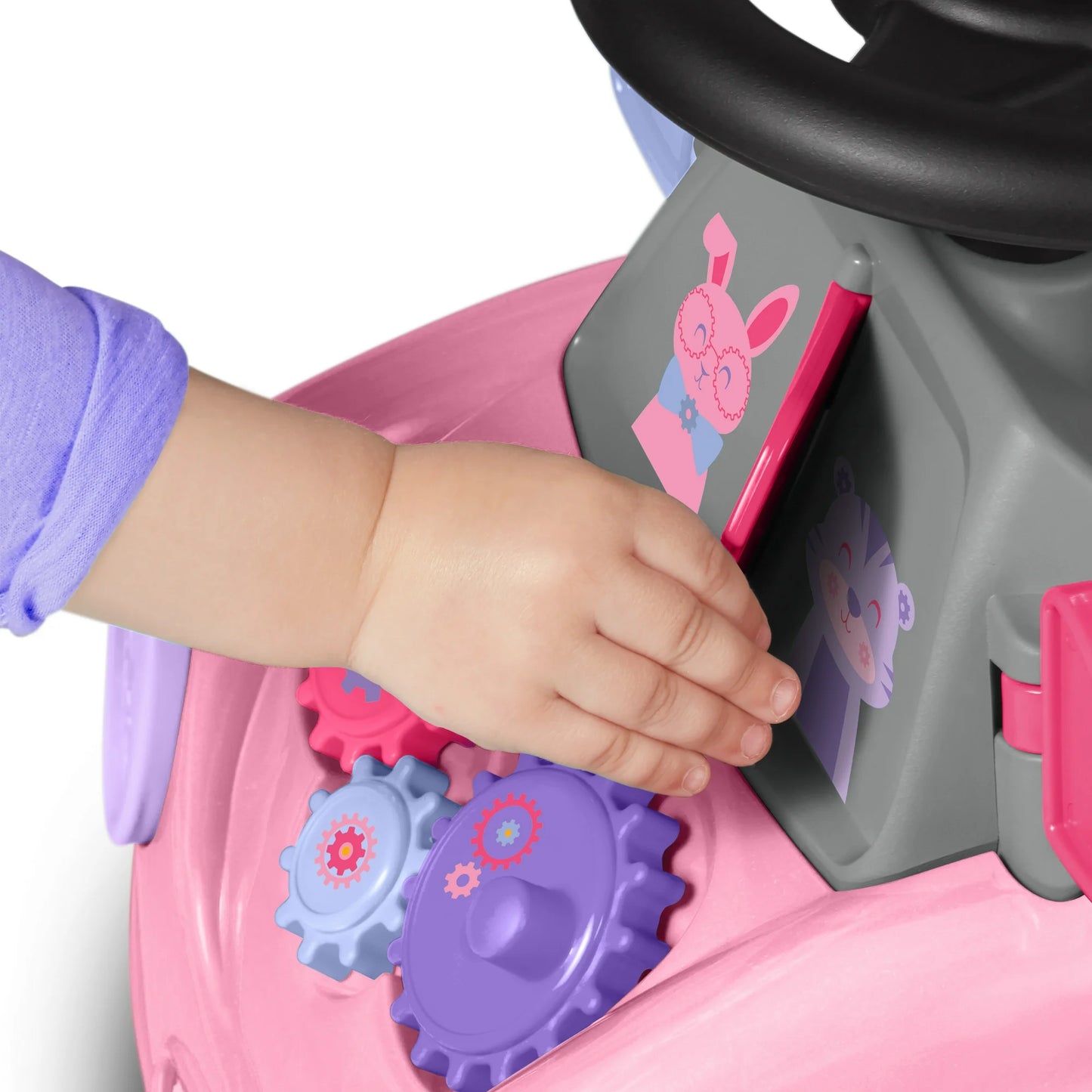 Radio Flyer Auto Creativo 3 en 1 Push Walker & Ride-on con Funciones Interactivas, Rosa