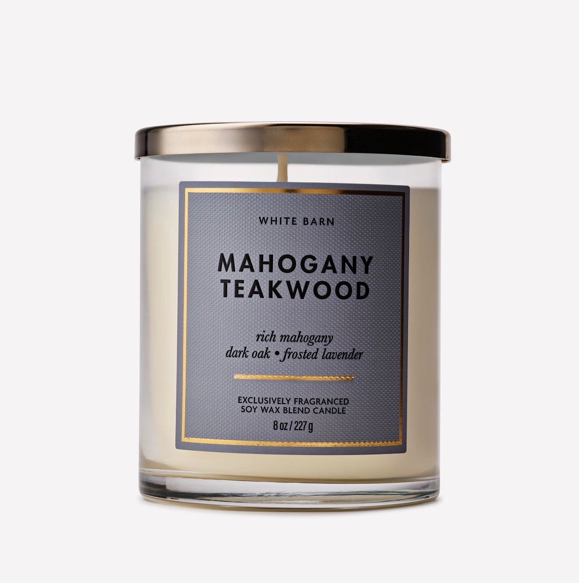 Mahogany Teakwood – Vela Aromática 1 Mecha White Barn 8 oz / 227 g