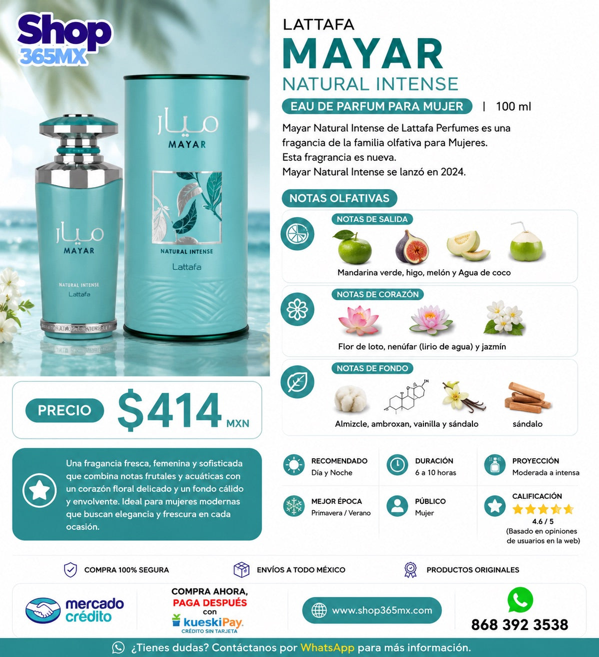 LATTAFA Mayar Natural Intense EDP M 100ML