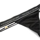 Victoria’s Secret Logo Strap Thong Negro – Tanga con Tiras Laterales y Detalle Dorado