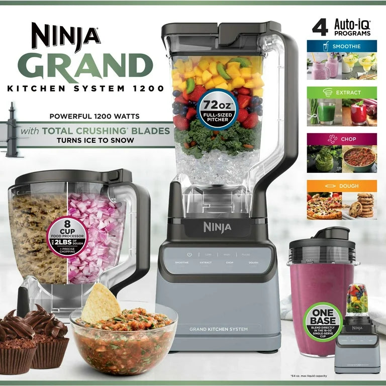 Ninja Grand Kitchen System 1200, Licuadora, 4 Programas Auto-iq Preestablecidos, KS500