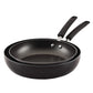 Farberware Easy Clean Juego de Sartenes/sartén Extra Profundas Antiadherentes, 2 Pzas, Apto para Lavavajillas, Apto para Horno, 10,5 Pulgadas y 12 Pulgadas, Negro