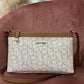 Bolsa Calvin Klein Crossbody Original - Monograma Logo Beige/Café
