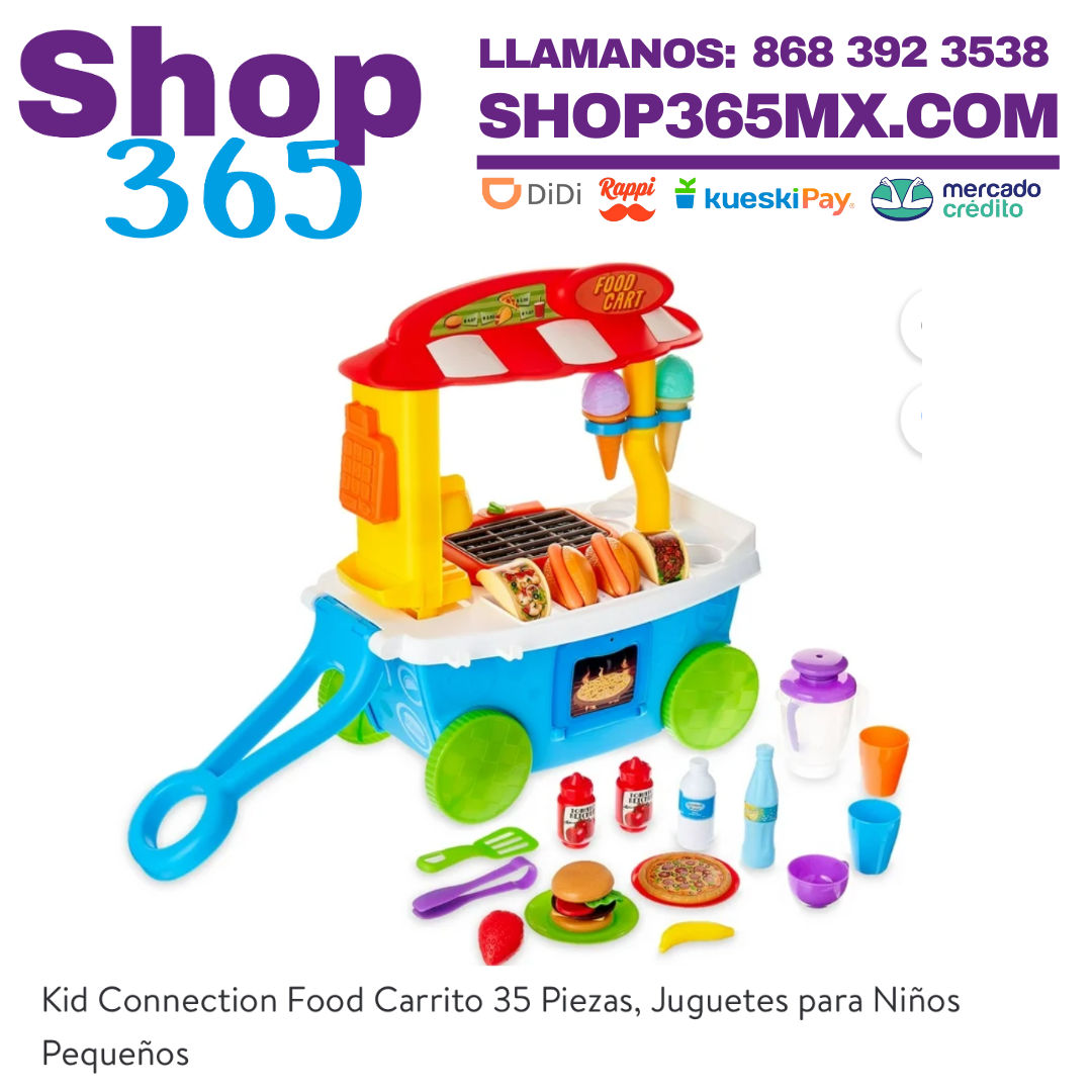 Kid Connection Food Carrito 35 Piezas, Juguetes para Niños Pequeños