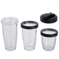 Mainstays Juego de Batidora de 10 Piezas, Negro, 300 W, con 3 Frascos (10 Oz, 16 Oz, 18 Oz), 2 Tapas para Beber, Hoja de Acero Inoxidable