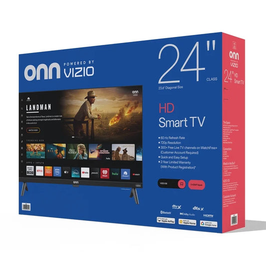 onn Clase de 24" 720P HD con Tecnología VIZIO Smart TV, 24S2V1