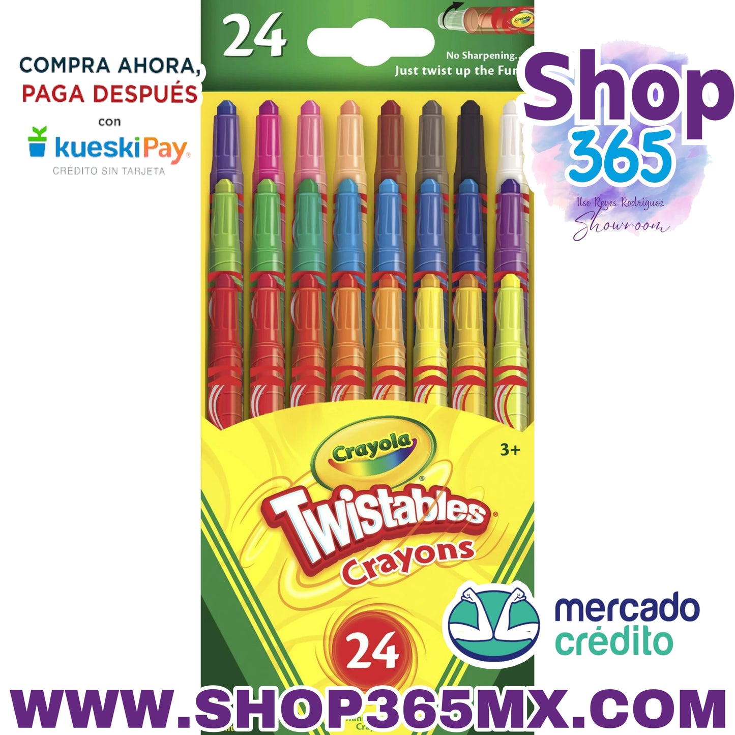 Crayola Twistables Mini Crayon Set, 24 unidades, suministros para el regreso a la escuela, multicolor