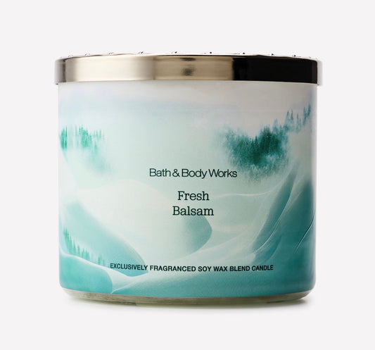 Bath & Body Works Fresh Balsam – Vela Aromática de 3 Mechas 411 g