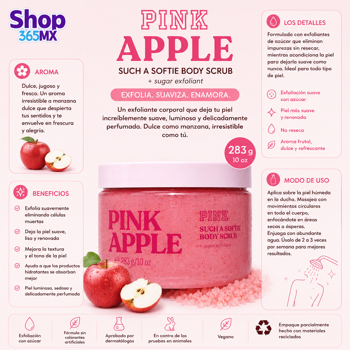 Pink Such & Softie Body Scrub + exfoliant Pink Apple