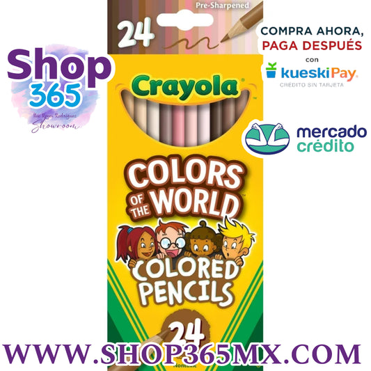 Lápices de colores Crayola Colors of the World, 24 quilates, útiles escolares para niños, regalo para profesores