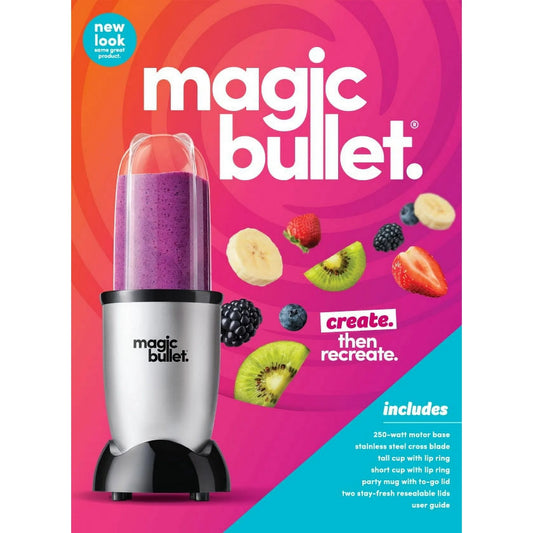 Magic Bullet Batidora Personal de 11 Piezas MBR-1101 – Plata / Negro