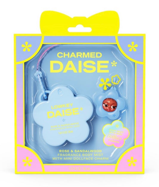 🌼 Charmed Daise – Lowkey Daise Rose & Sandalwood Body Mist + Mini Dollface Charm | 30 ml