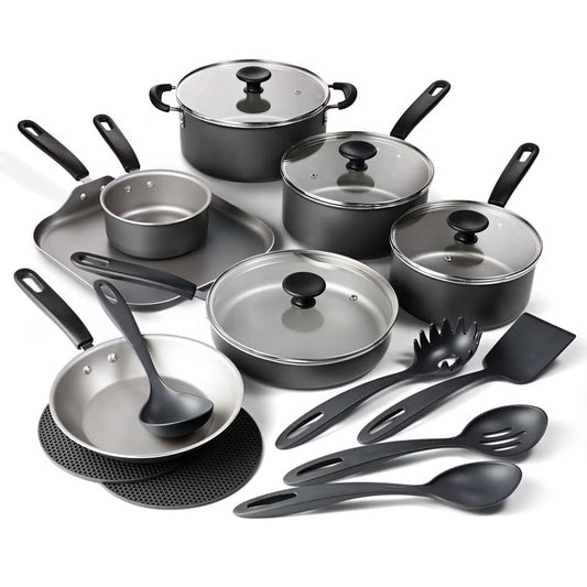 Tramontina Primaware Juego de Utensilios de Cocina Antiadherentes de 18 Piezas, Asfalto