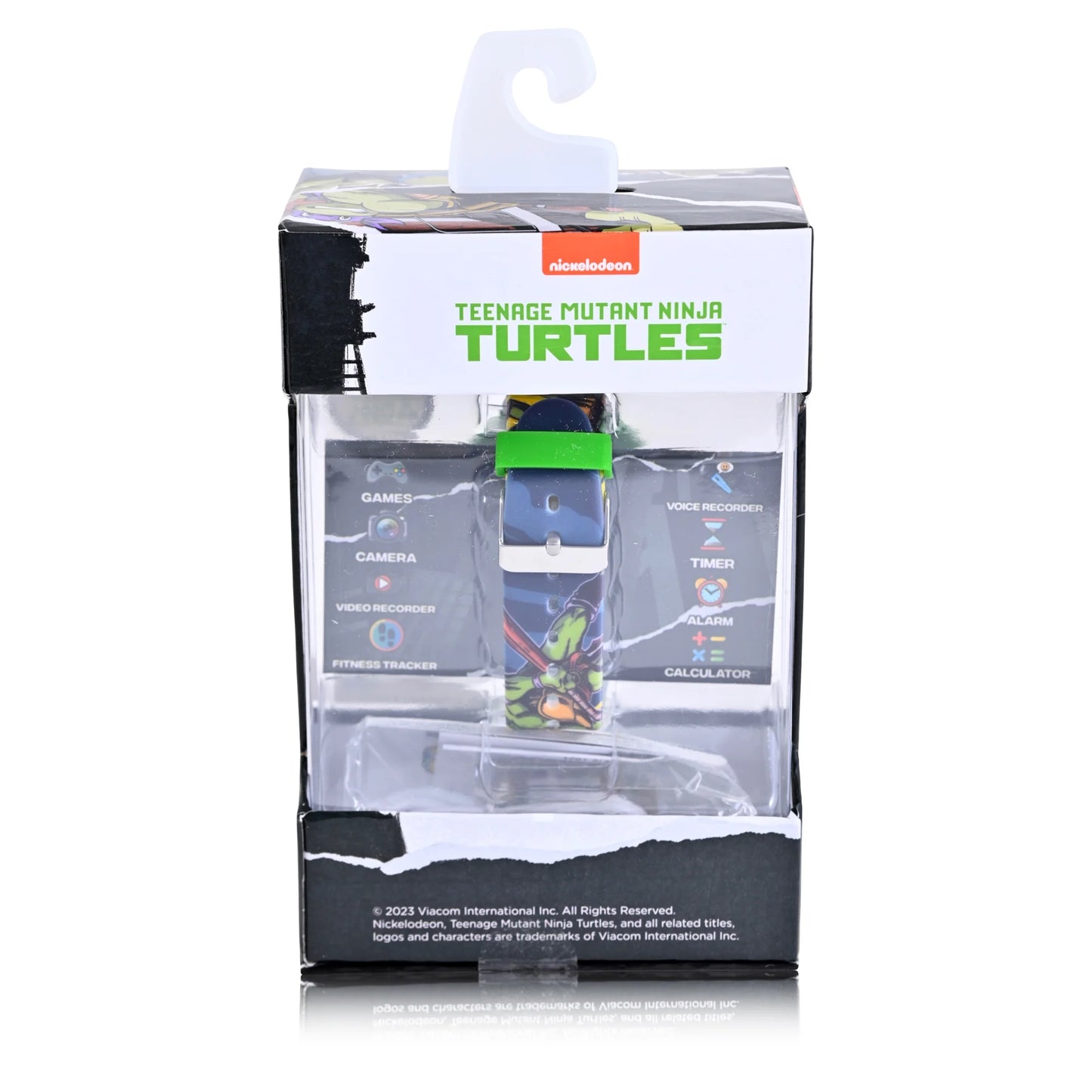 Nickelodeon Teenage Mutant Ninja Turtles Reloj Inteligente Unisex con Pantalla Táctil, Correa de Silicona y Caja Verde Metalizado de 42 Mm