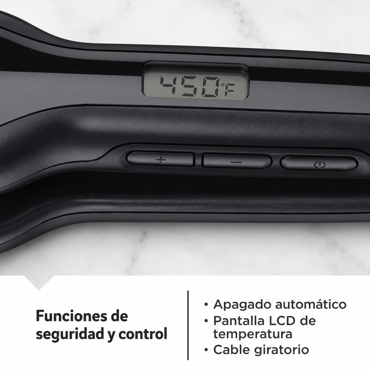 Plancha de pelo Remington de titanio de 1 3/4", tecnología antiestática, color negro