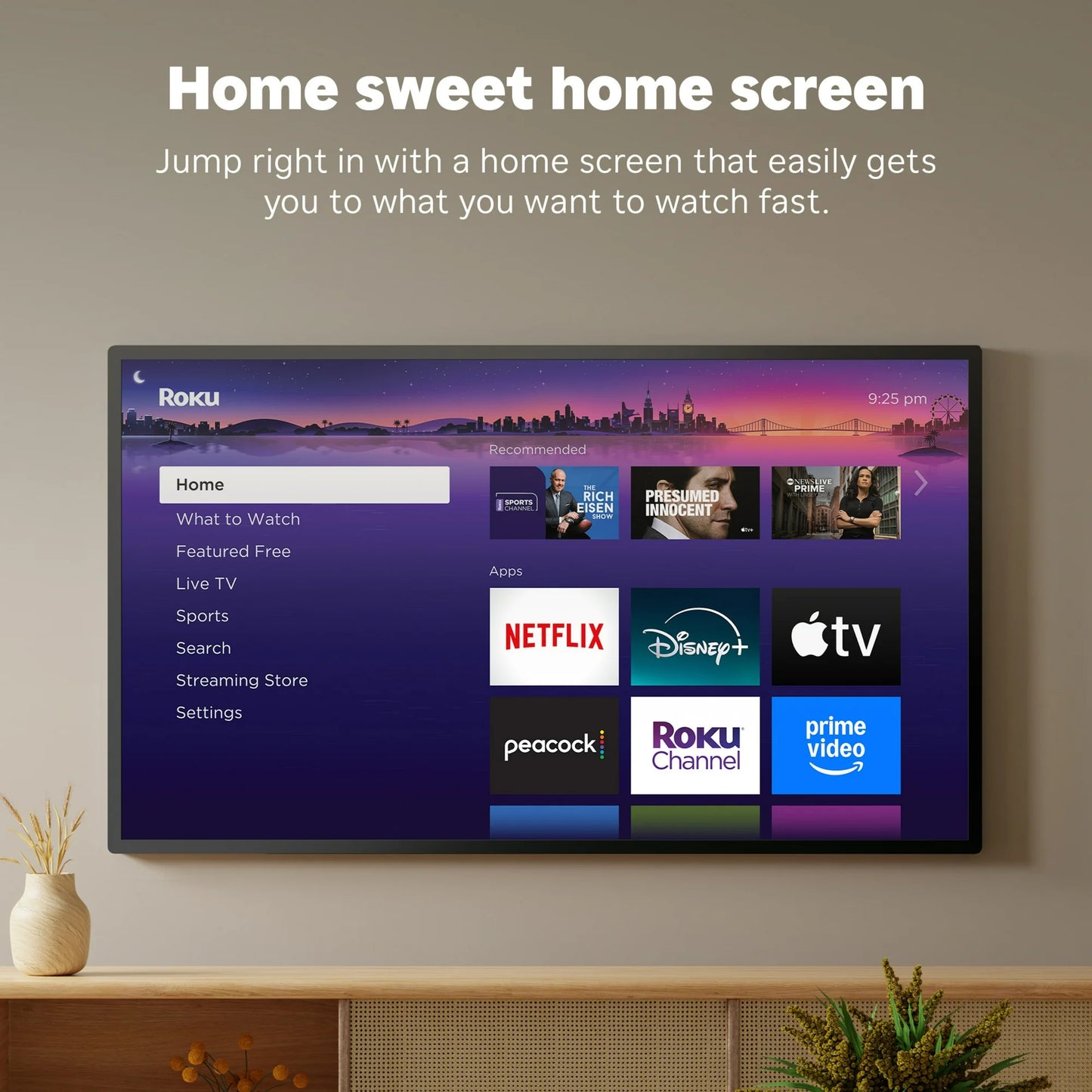 Roku Streaming Stick 2025 - Dispositivo de Streaming HD Roku para Televisión con Control Remoto por Voz - Televisión Gratuita y en Vivo