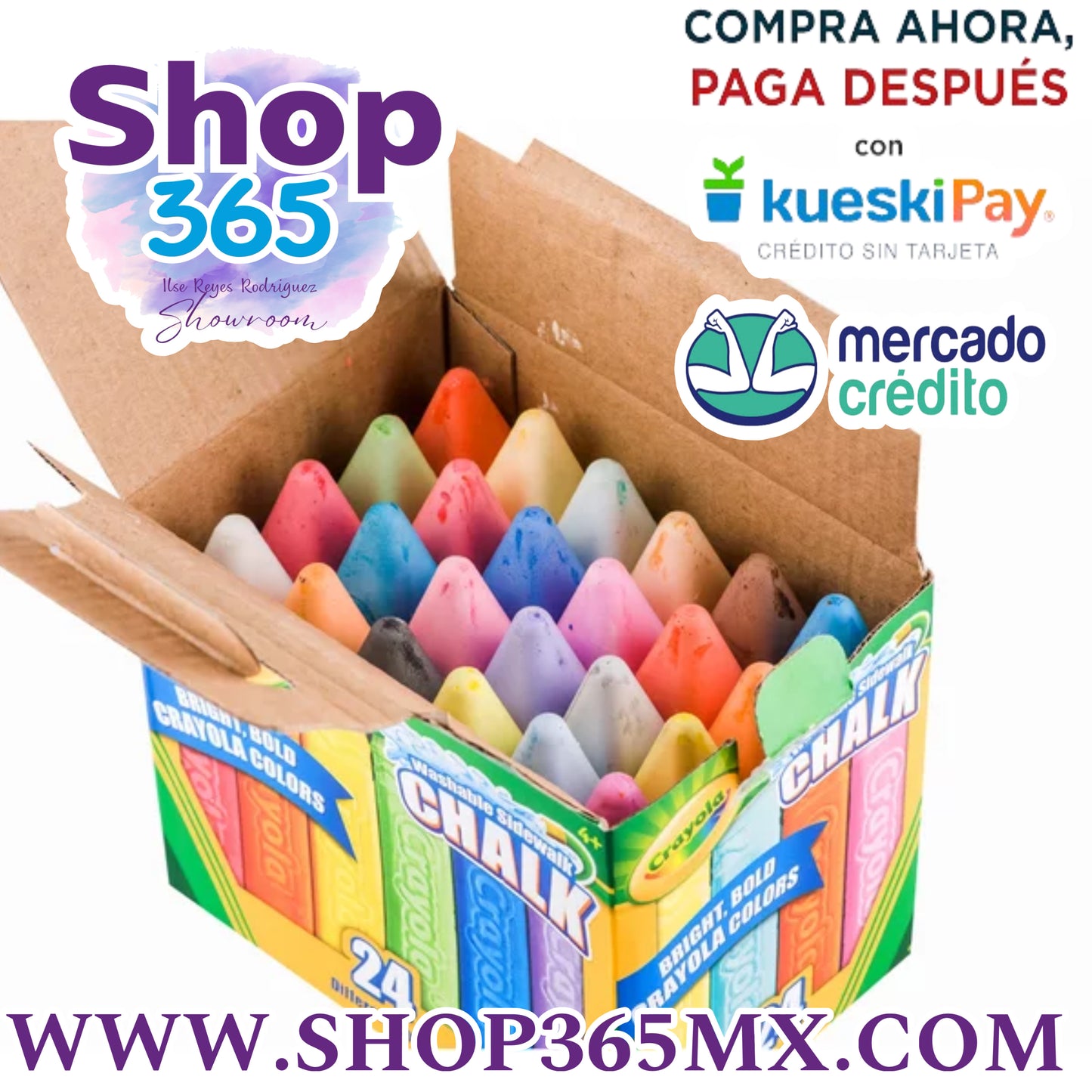 Crayola Tiza lavable para aceras en varios colores, 24 unidades