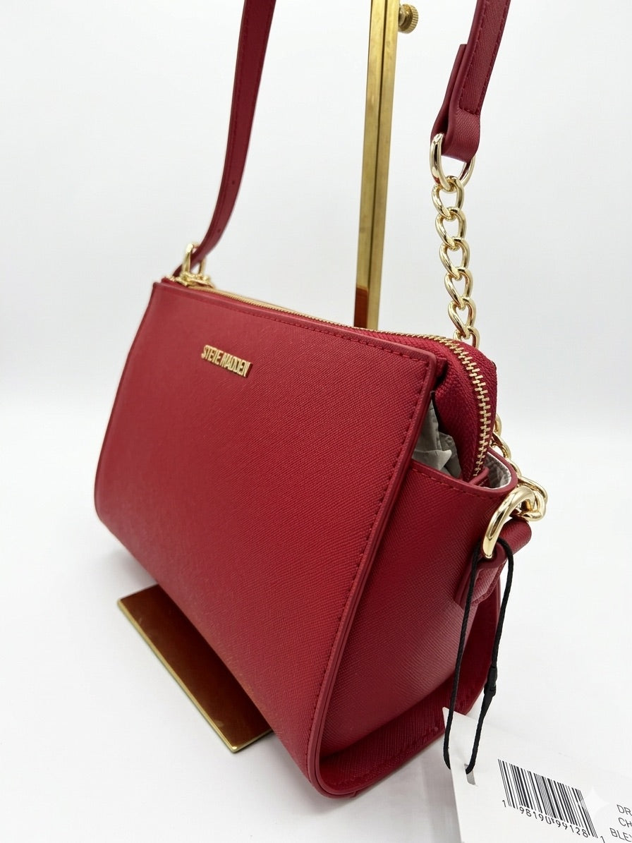 STEVE MADDEN BLEXI TOP ZIP CROSSBODY CHEVY RED