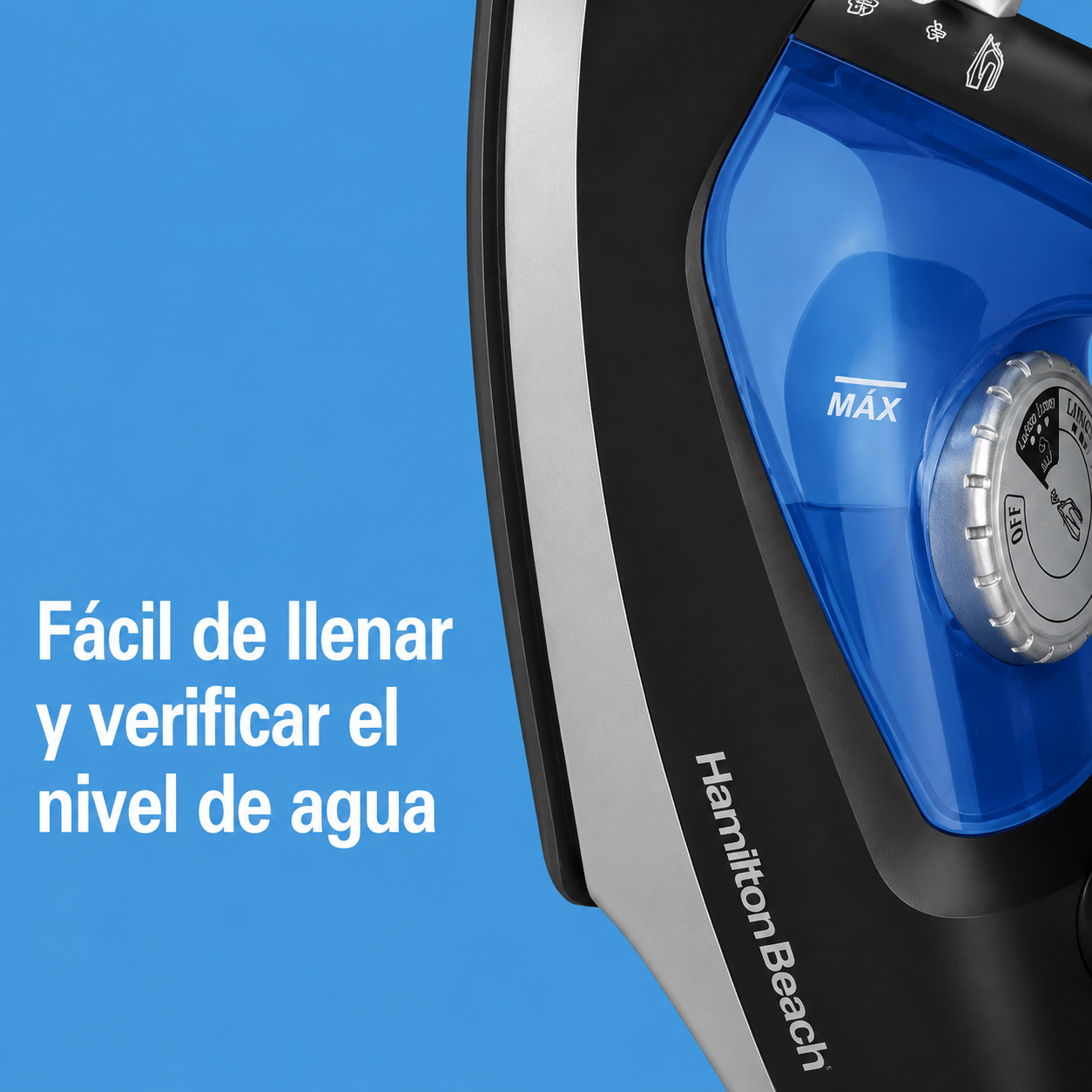 Hamilton Beach Plancha y Vaporizador 2 en 1, Negro y Plateado, Modelo 14525