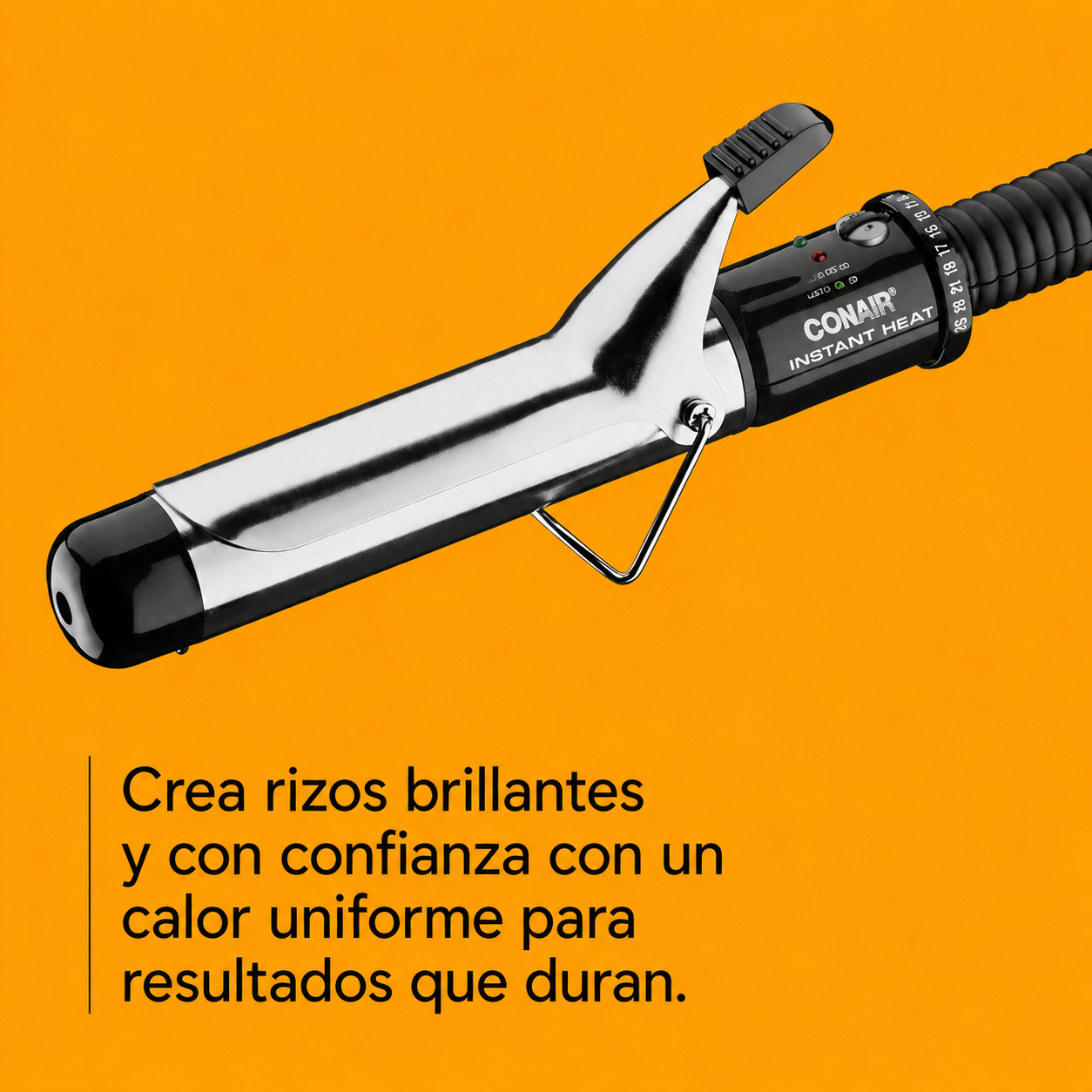 Conair Instant Heat Plancha para Rizar el Cabello de 1-1/4", para Cabello Corto, Medio y Largo