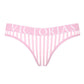 Victoria’s Secret Panty Tanga Rosa a Rayas con Cintura Logo