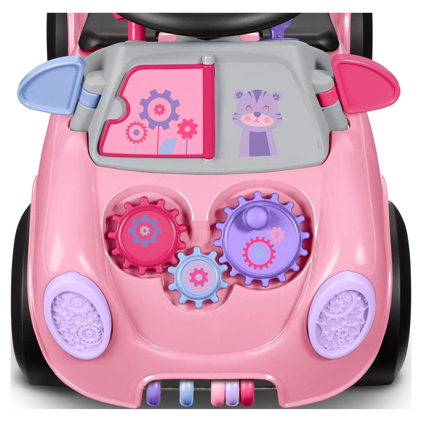 Radio Flyer Auto Creativo 3 en 1 Push Walker & Ride-on con Funciones Interactivas, Rosa