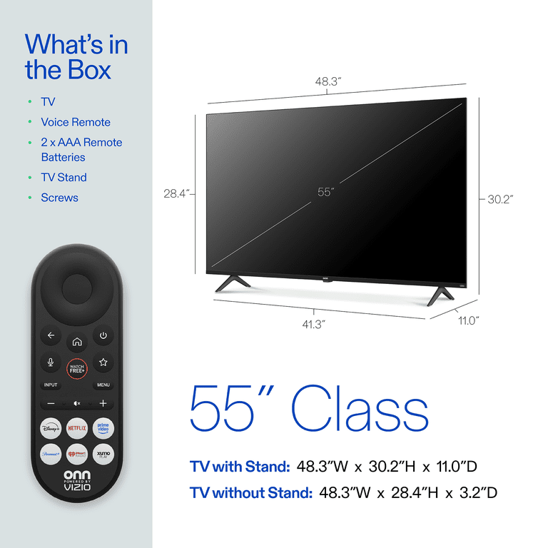 onn 55" Clase 4K UHD con Tecnología de VIZIO Smart TV, 55S4V1