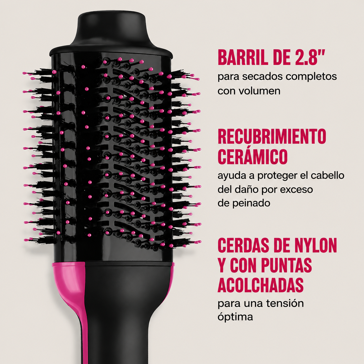 One-Step Revlon Secador de Pelo de Cerámica y Cepillo de Aire Caliente Voluminizador, Negro