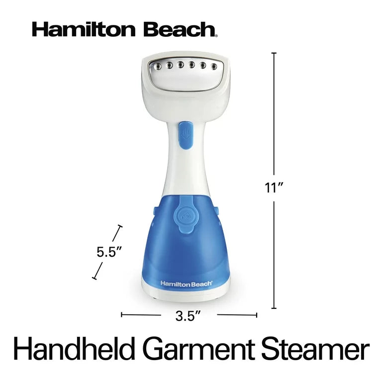 Hamilton Beach Garment Steamer de Mano para Ropa, Ropa de Cama, Cortinas, Viajes, Blanco, 11556