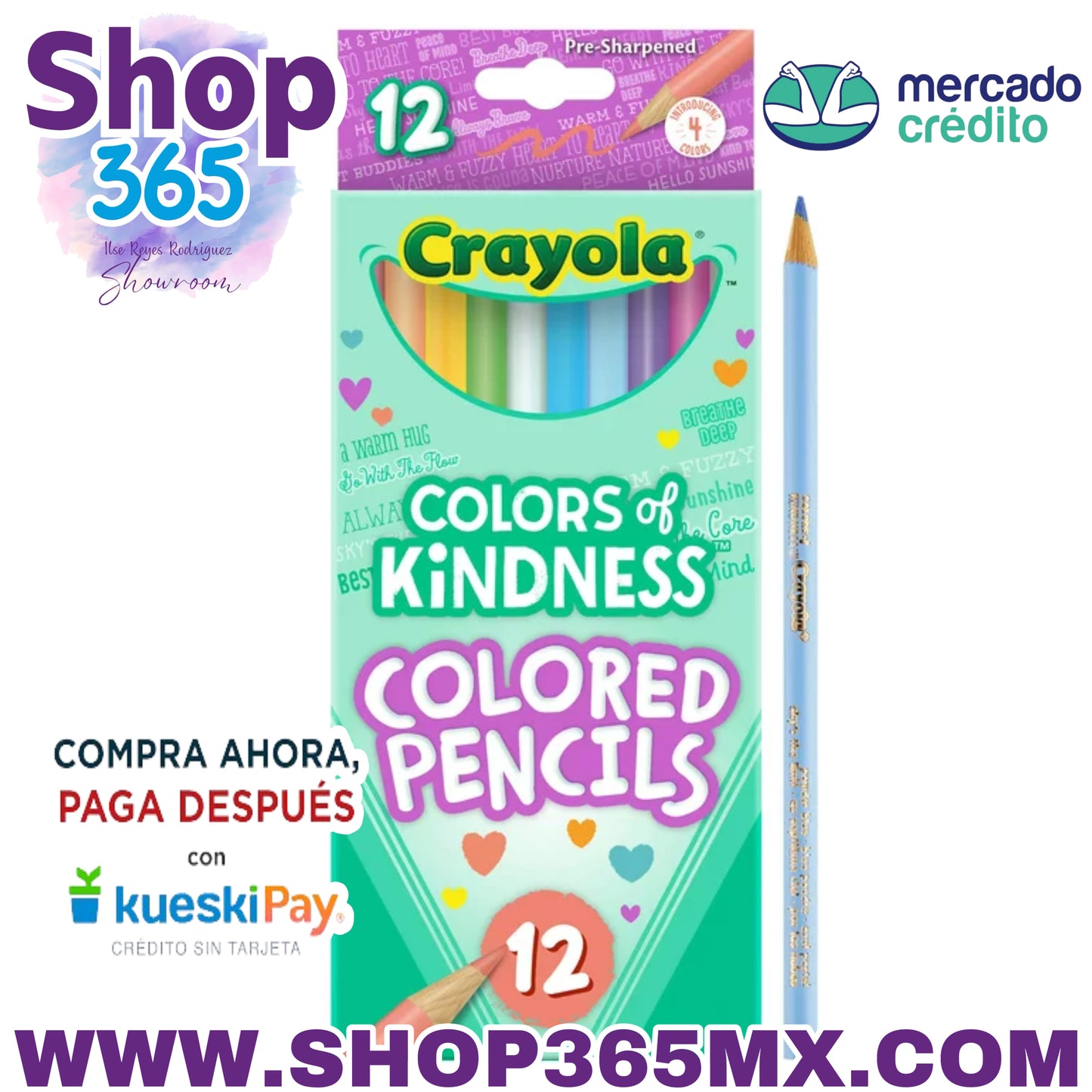 Lápices de colores Crayola Colors of Kindness, útiles escolares, 12 unidades, niño principiante